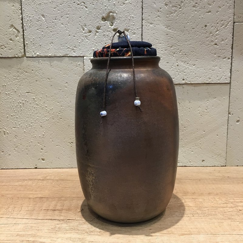 柴燒茶倉 花器 手作 - 花瓶/花器 - 陶 咖啡色