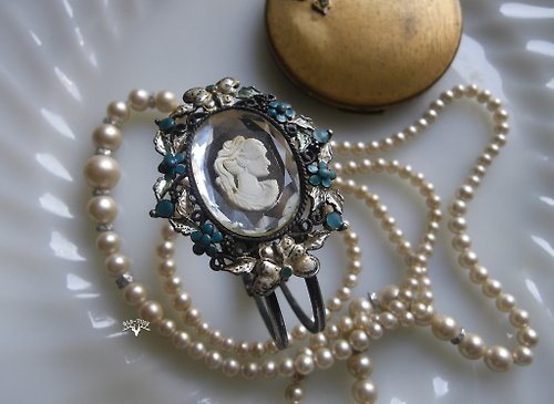老時光OLD-TIME Vintage & Classic & Deco 【老時光 OLD-TIME】早期英格蘭仕女風格鍍銀手環