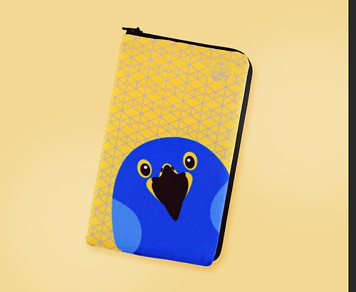 鸚 Parrot Piece 輕量防震 ∣ 紫藍金剛鸚鵡 ‧ 手機收納包