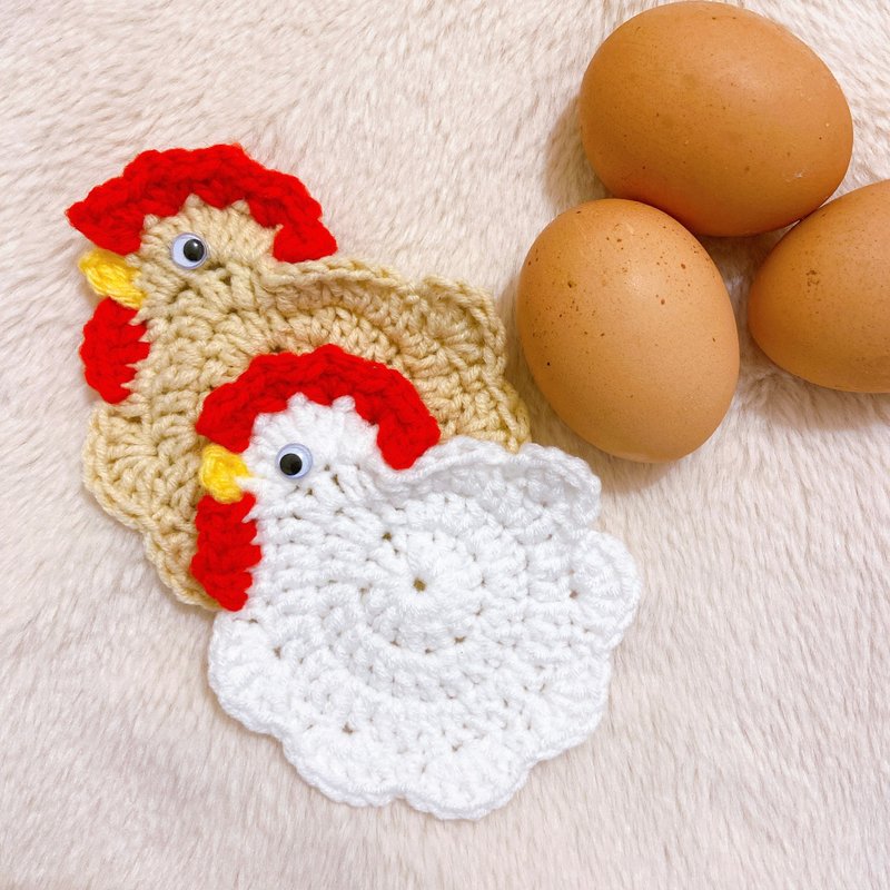 [Rooster Coaster] Crochet Fabric*Small Things for Life and Home* - Other - Cotton & Hemp White