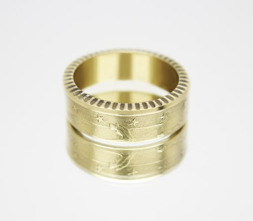 CoinsRingsUkraine Lithuania Coin Ring 50 euro cent 2015 coin rings for men coin rings for women