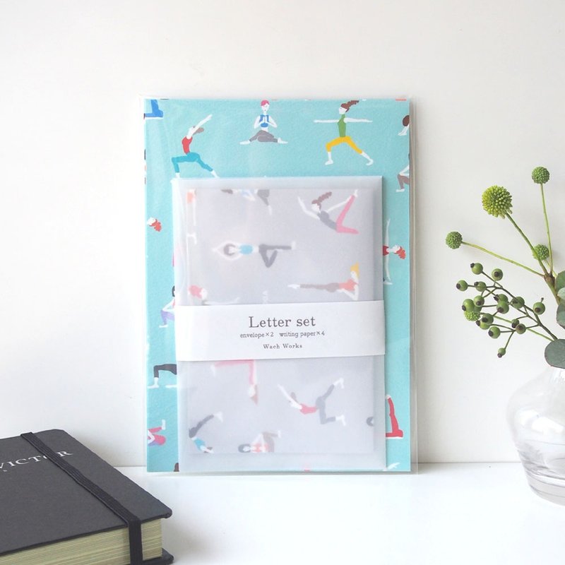 Yoga Pose Letter Set - Envelopes & Letter Paper - Paper Blue