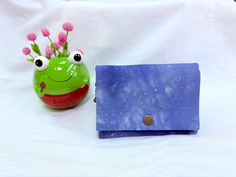 多層次零錢包-雲霧藍 - 零錢包/小錢包 - 棉．麻 藍色