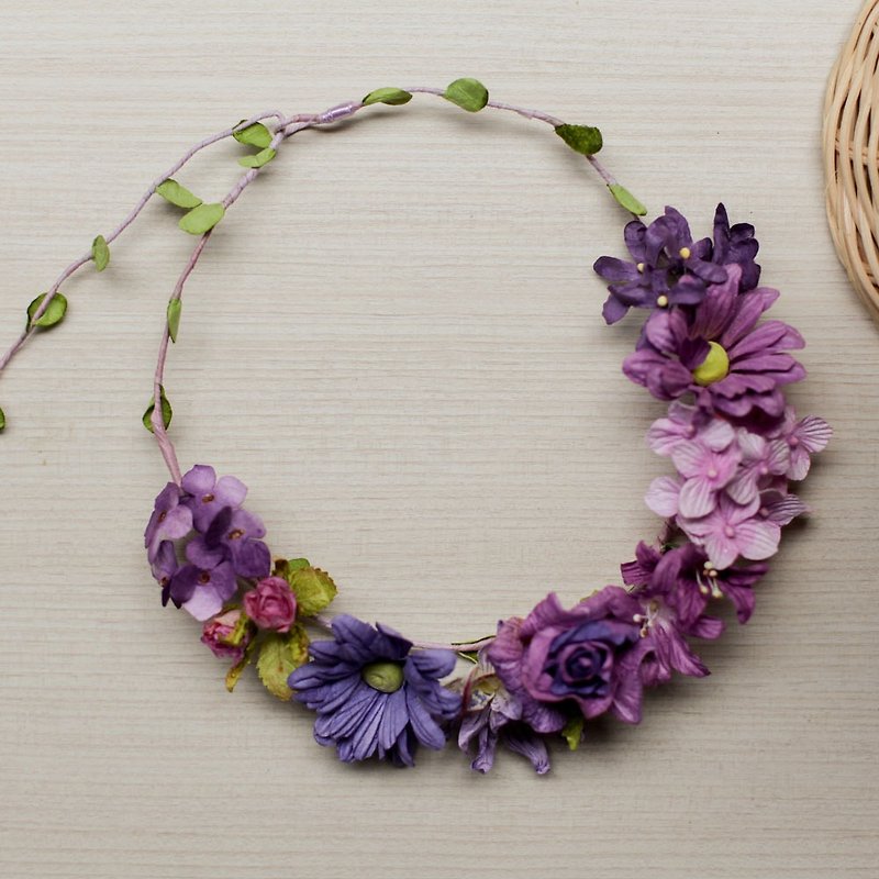 FC105 : Handmade Flower Crown, Sweet Purple - Hair Accessories - Paper Purple
