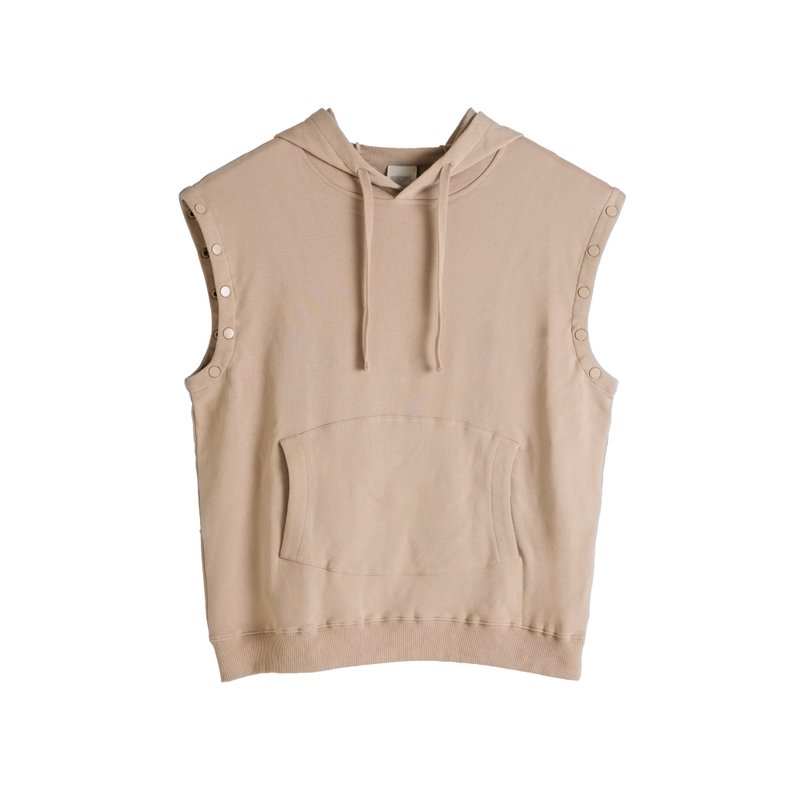 Paisley Hoodie - 帽T/大學T - 棉．麻 卡其色