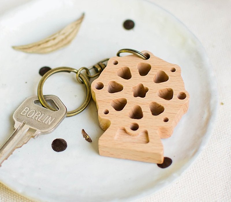 [Customized gift] Ferris wheel / customized key ring charm - Keychains - Wood 