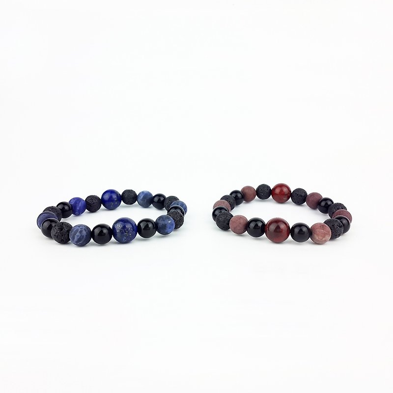 ▶ glass beads RIJU ◀ - natural ore - cold fire (ice + fire) - beaded bracelet (2 / girl / sister / 1 + 1 / pair) - สร้อยข้อมือ - เครื่องเพชรพลอย หลากหลายสี