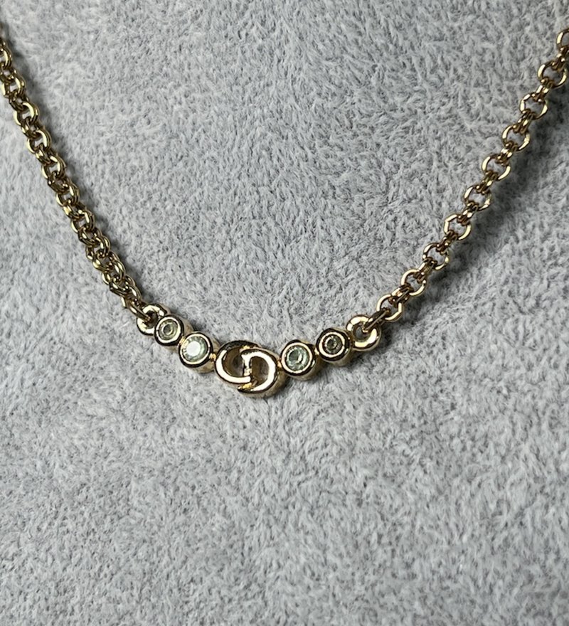 Dior CD gold amphibious temperament clavicle neck necklace chain 5cm extension chain Japanese second-hand - Necklaces - Other Metals Gold