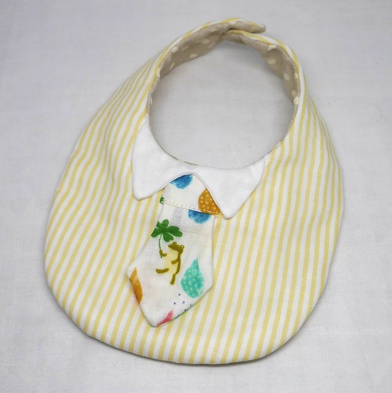 Japanese Handmade 8-layer-gauze Baby Bib / with tie - スタイ - コットン・麻 イエロー