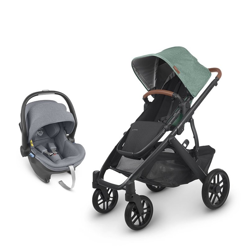 台灣宅配【UPPAbaby】【推車提籃組合】VISTA V2森林綠+藍灰提籃 - 嬰兒車/嬰兒推車 - 其他材質 綠色