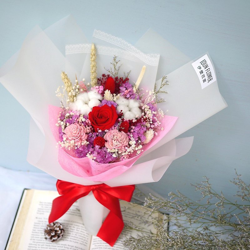 Lover's Praise - No Red Roses, Hand Dry Bouquet, Valentine's Day - Dried Flowers & Bouquets - Plants & Flowers Red