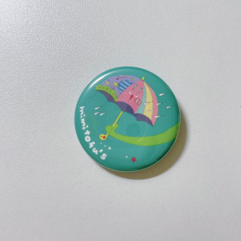 mimitofus planet small round badge a small umbrella green - Brooches - Stainless Steel Multicolor