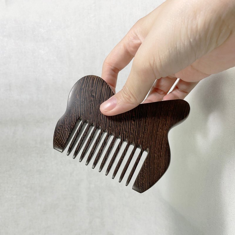 wood comb for massage head - Makeup Brushes - Wood Purple