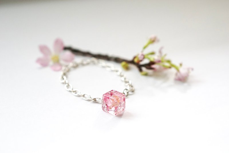 桜の季節 - 春季限定 櫻花瓣925 Silver 純銀手鍊 - 手鍊/手鐲 - 植物．花 粉紅色