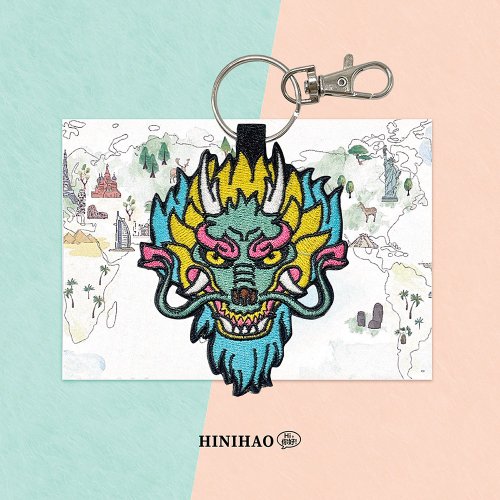 Hi你好創意設計 雙面刺繡鑰匙圈-龍