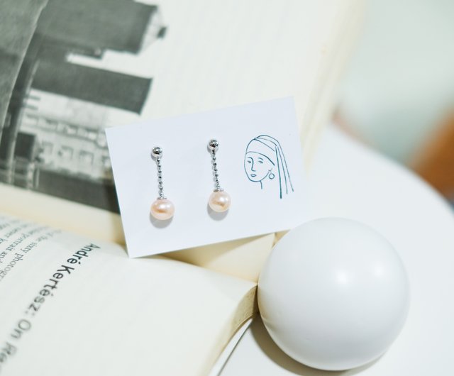 Medium 8mm Sterling Silver Freshwater Pearl Earring Studs - Studio Jewellery - Stud Earrings