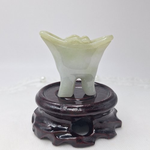 緣圓翡翠 溫潤古型酒杯擺件 |天然緬甸玉A貨翡翠