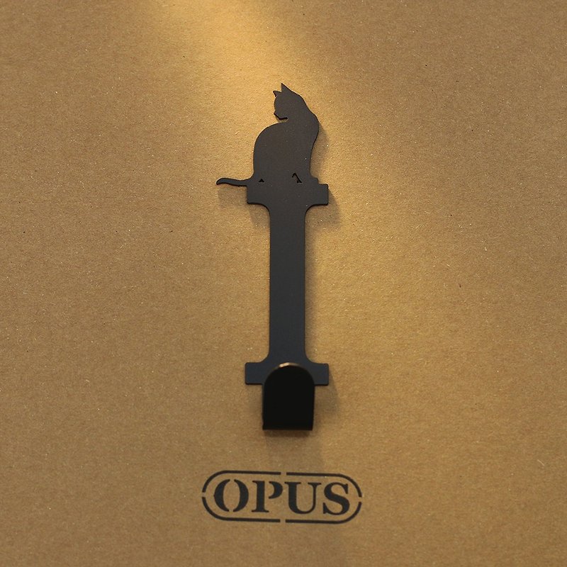 [OPUS Dongqi Metalworking] When a cat meets the letter I-hook (black)/wedding small objects/decoration - ตะขอที่แขวน - โลหะ สีดำ
