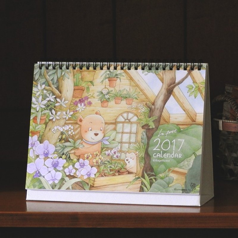 2017 bagel hand-painted desk calendar illustration "Our Small Time" - Calendars - Paper Green