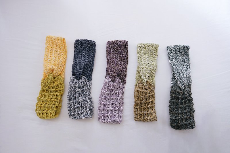 100% Hemp Crochet hairband - เครื่องประดับผม - ผ้าฝ้าย/ผ้าลินิน 