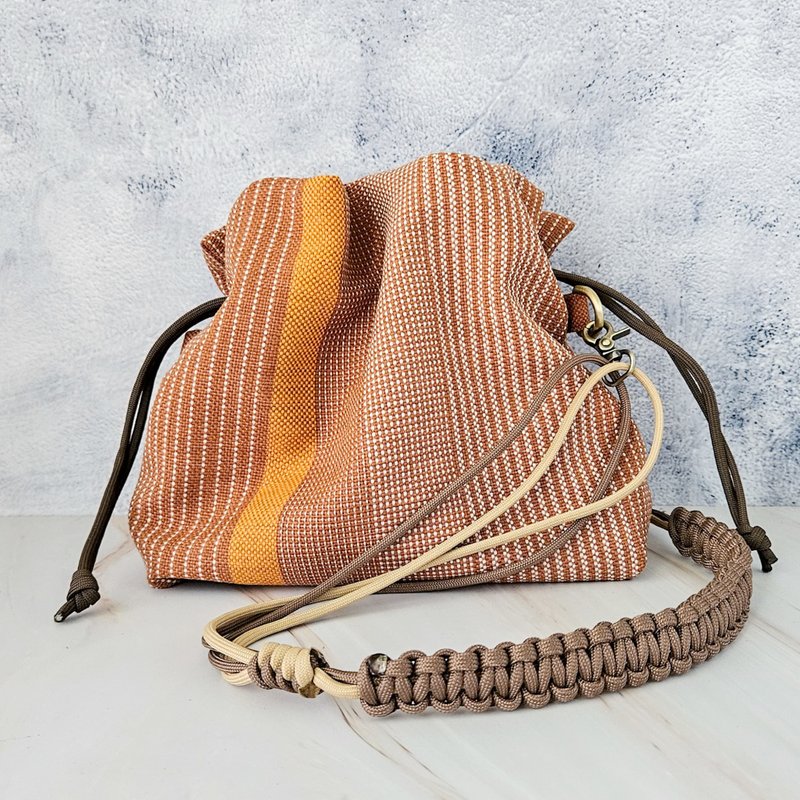 m'pouch large size - orange and yellow stripes - Messenger Bags & Sling Bags - Eco-Friendly Materials Orange