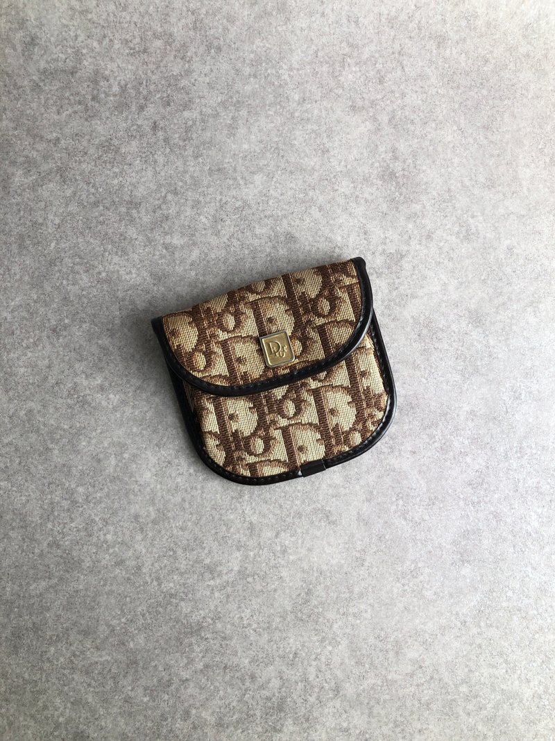 【 日本直送　名牌中古包 】Christian Dior クリスチャン ディオール トロッター コインケース ブラウン vintage オールド 7yu3h7 - 零錢包/小錢包 - 棉．麻 咖啡色