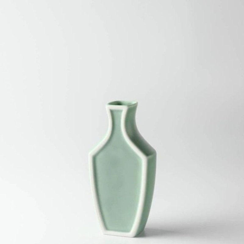 Outlined Design Mini Vase - Pottery & Ceramics - Porcelain Green