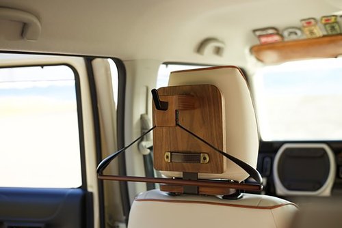 SantaPa design 上著のシワ型崩れ対策 ウォールナットの高階感が魅力 車用ハンガーラック 固定型F ハンガー黒