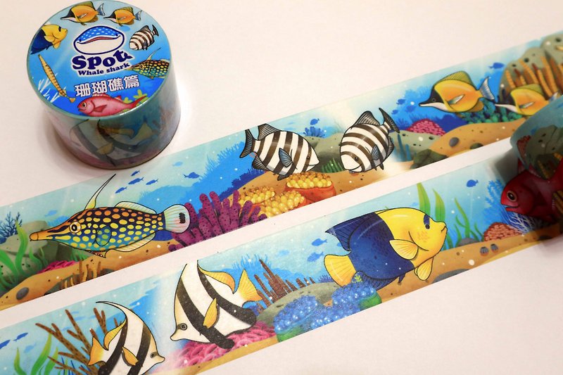 Tofu shark spot whale shark paper tape-coral reef articles - Washi Tape - Paper 