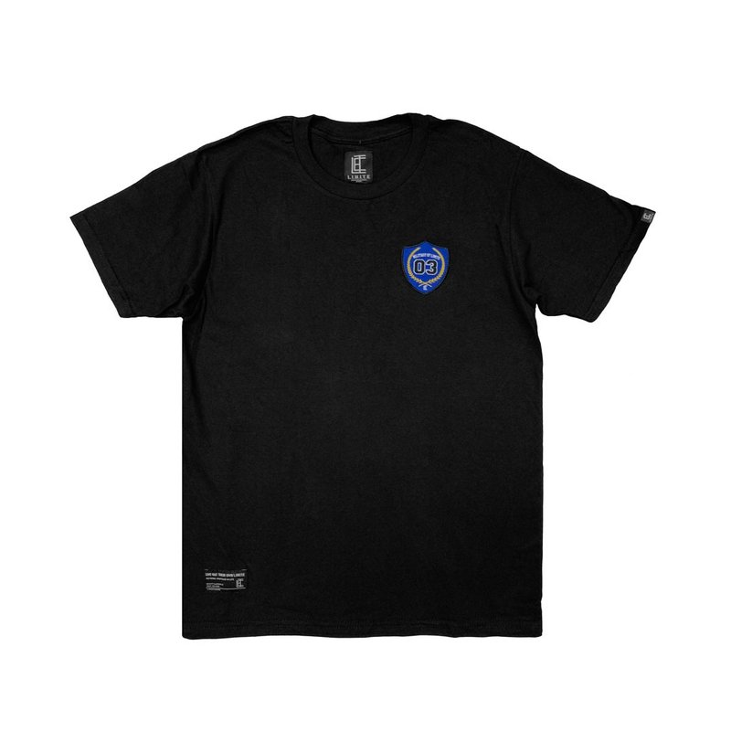 繡花章TEE, 黑色 - 男 T 恤 - 棉．麻 黑色