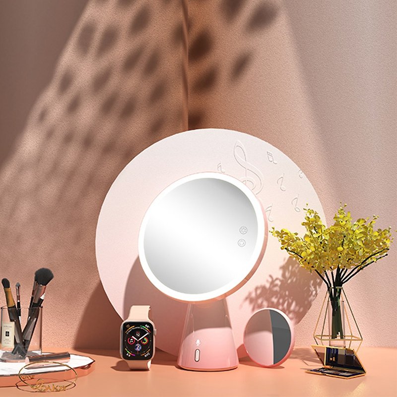 [Free Shipping Special] Moonlight Mirror Desktop LED Light Desktop Makeup Mirror with Bluetooth Speaker/Fishina - Facial Cleansers & Makeup Removers - Other Materials 