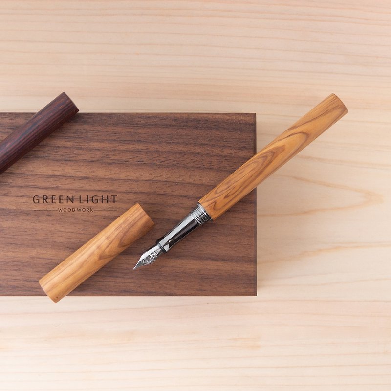 實木封端鋼筆/鋼珠筆・可雷射雕刻 - 鋼筆 - 木頭 咖啡色