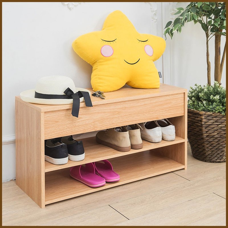 [ikloo] Lift-up storage shoe cabinet/wearing shoe chair - ตู้เสื้อผ้า - วัสดุอื่นๆ 