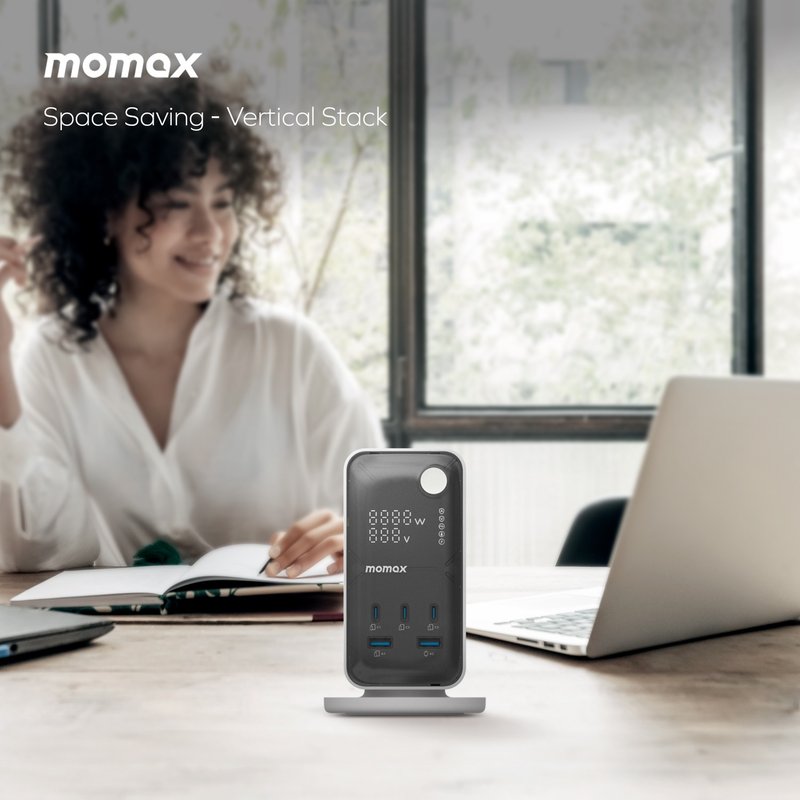 Momax 1-Charge Work Flow 6-Outlet Power Tower with 35W 2A2C PD USB US21 - แกดเจ็ต - พลาสติก ขาว