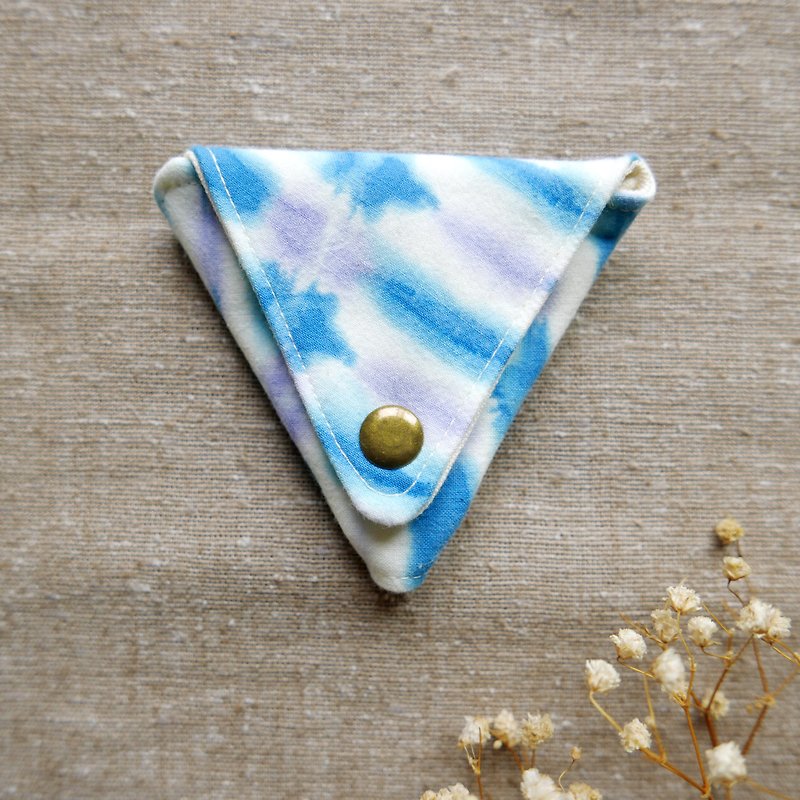 Handmade Tie dye Triangular Coin Case  Xmas gifts - Coin Purses - Cotton & Hemp Purple