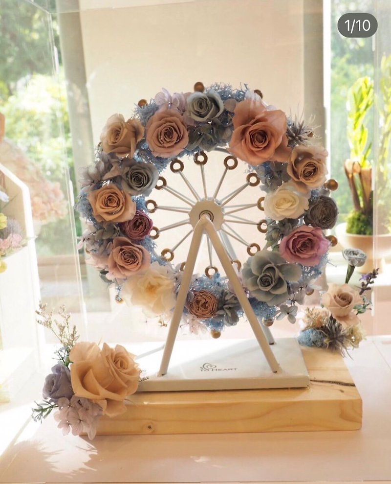 Exclusive custom-made eternal flower ferris wheel ornaments display opening ceremony - Items for Display - Plants & Flowers 