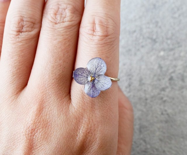 紫陽花リング/10号フリーサイズの指輪-1 - ショップ schaf 紫陽花リング/10号フリーサイズの指輪-1 - ショップ schaf