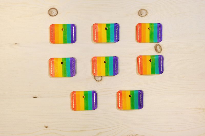 Sanku-Handmade Leather-Rainbow Key Case - Keychains - Genuine Leather Multicolor