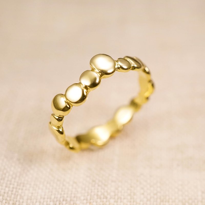 Poem of Time - Small Stone Bronze Ring - แหวนทั่วไป - ทองแดงทองเหลือง สีทอง
