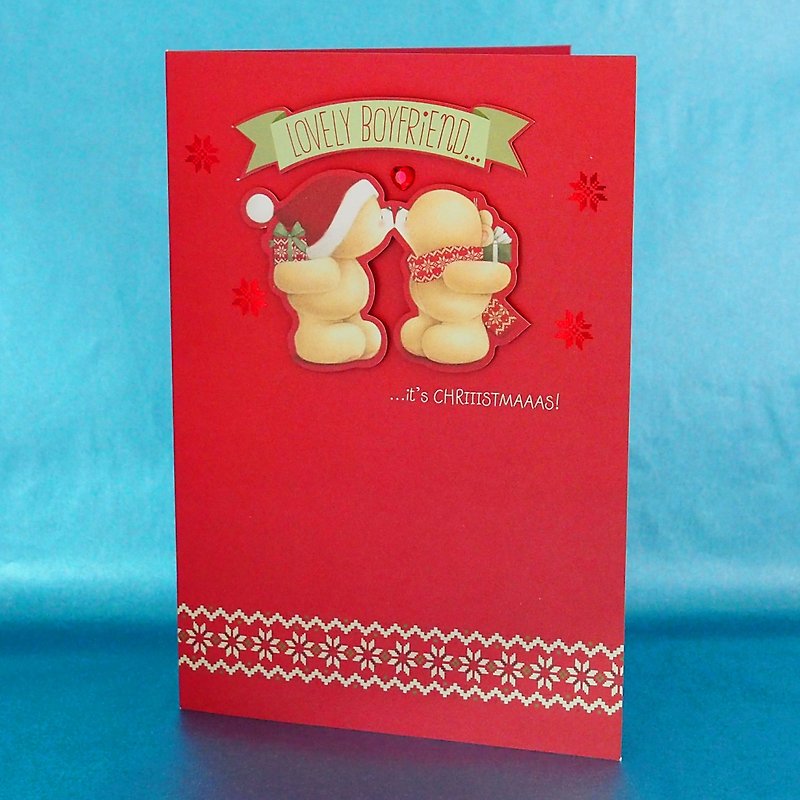 Cute boyfriend spent Christmas card - การ์ด/โปสการ์ด - กระดาษ สีแดง