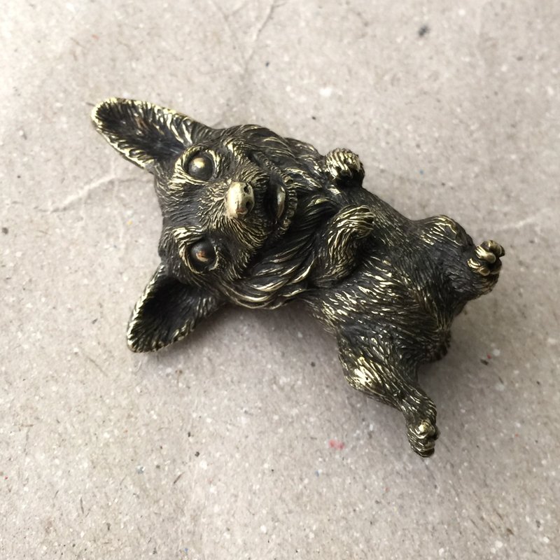 大頭柯基 黃銅擺飾 - 擺飾/家飾品 - 銅/黃銅 卡其色