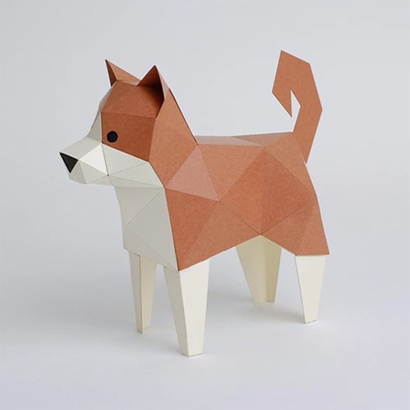 bog craft 立體動物紙藝 Shiba Inu - 柴犬 Ss 小型站立式 TINY - 擺飾/家飾品 - 紙 橘色