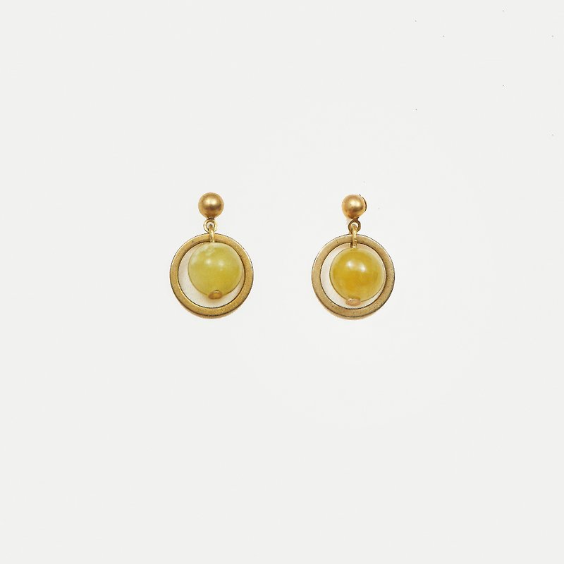 Planet Earrings (green) - Earrings & Clip-ons - Gemstone Gold