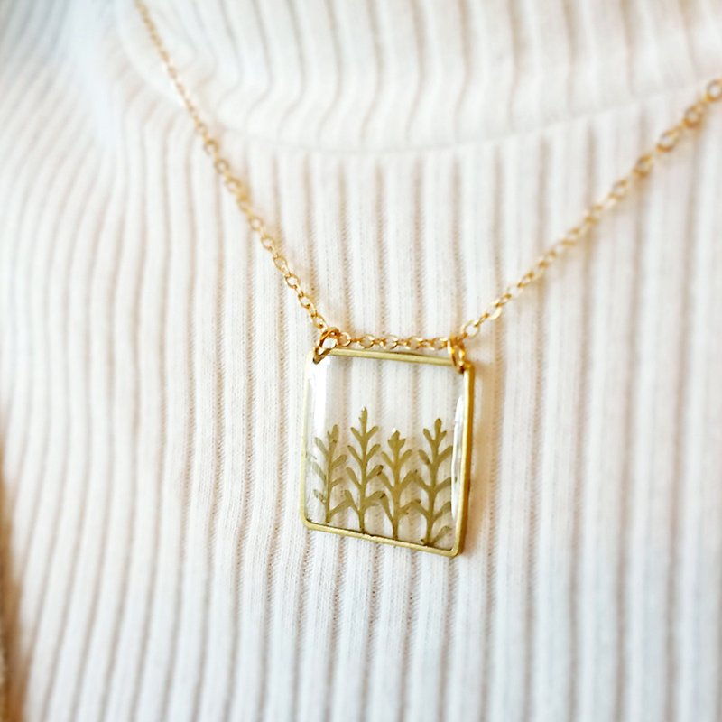 ALOTSS / necklace / green / cool jewelry, cute necklace, dainty jewelry, unique - Necklaces - Plants & Flowers Gold