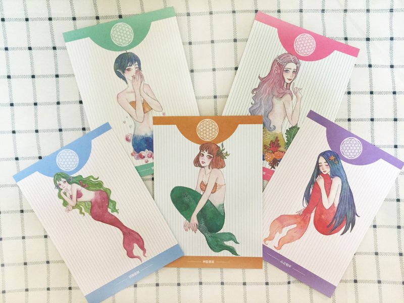 Atlantis Faith Blessing Mermaid Postcard Set-5pcs - Cards & Postcards - Paper Blue