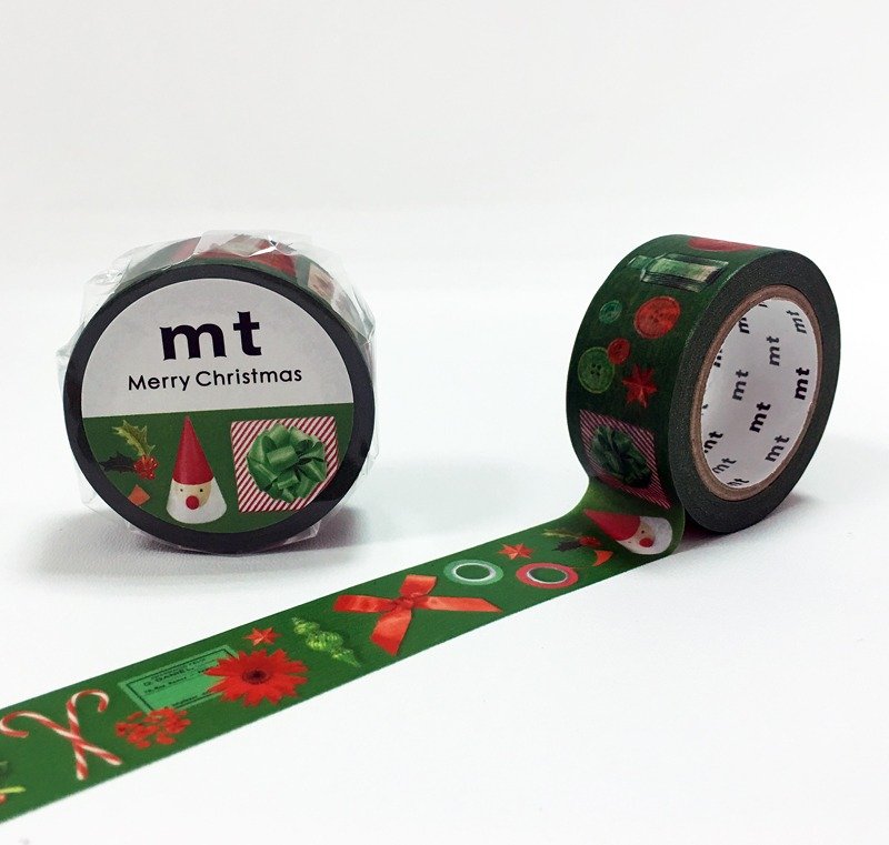 mt and paper tape Christmas [Christmas red with green (MTCMAS71)] production is complete - Washi Tape - Paper Multicolor