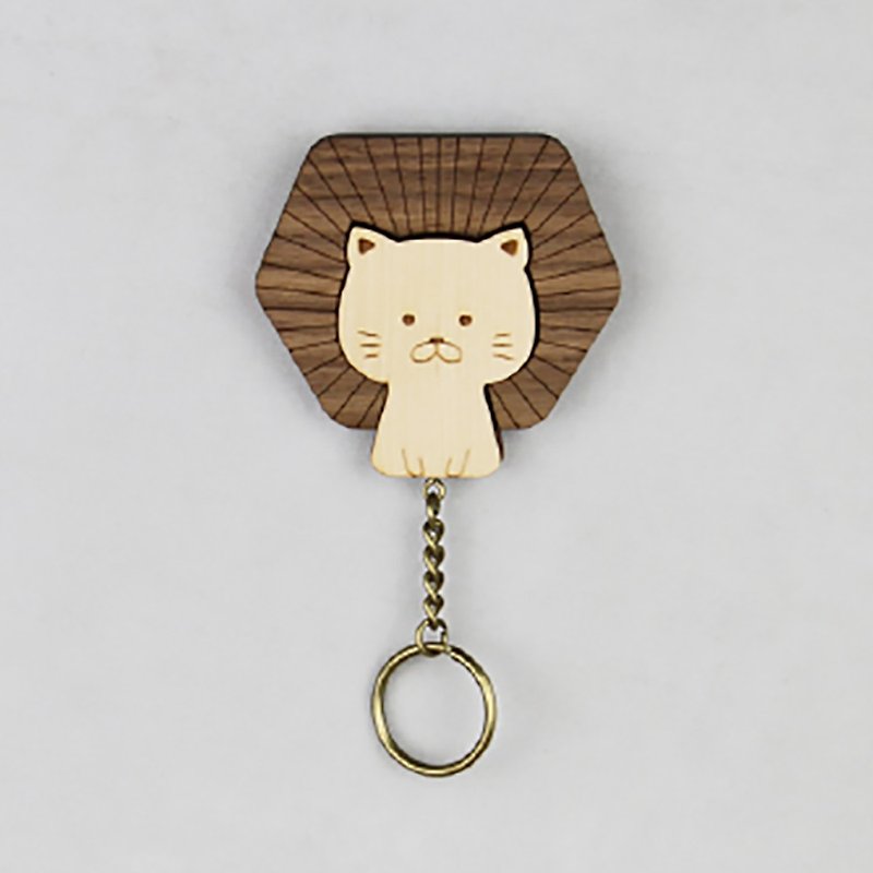 【客製化禮物】Key House 獅子貓 生日禮 鑰匙圈 收納 母親節禮物 - 擺飾/家飾品 - 木頭 咖啡色