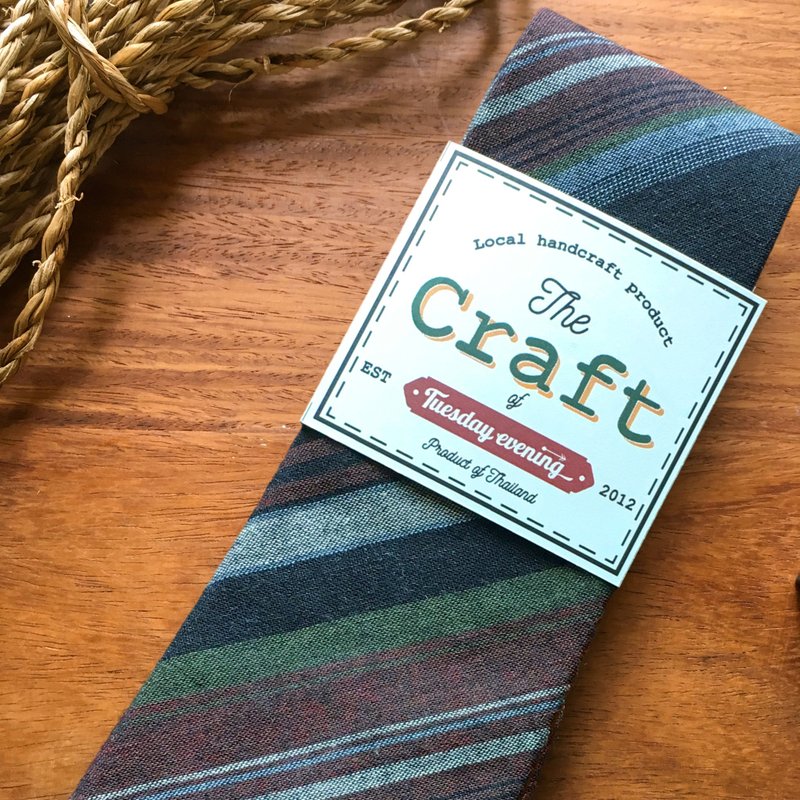 The Craft Multi-Color Mix Stripe Necktie - 領帶/領帶夾 - 棉．麻 多色