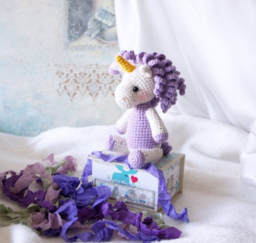 CozyToysByOreshek 白色獨角獸娃娃幻想毛絨玩具可愛的小玩具