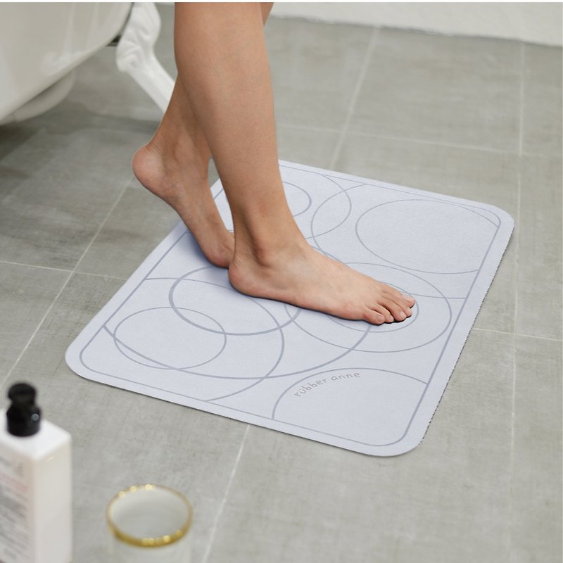 2mm Travel Soft Diatomaceous Earth Absorbent Floor Mat Waltz (60x40cm) - Rugs & Floor Mats - Polyester Gray